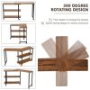 360¬∞ Free Rotating Sofa Side Table with Storage Shelves and Casters