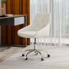 Modern velvet fabric with chrome legs living room furniture dining chair, soft and comfortable, lift adjustment, free movement convenient