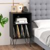 Side Tables with Storage Shelf and Charging Station