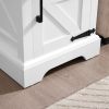 Farmhouse End table Nightstand Rectangular Farmhouse End Table with Barn Door and Adjustable Storage Shelf, Rustic Sofa Side Table for Living Room