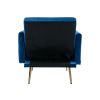 COOLMORE Velvet Accent Chair with Adjustable Armrests and Backrest, Button Tufted Lounge Chair, Single Recliner Armchair with Ottoman