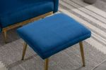 COOLMORE Velvet Accent Chair with Adjustable Armrests and Backrest, Button Tufted Lounge Chair, Single Recliner Armchair with Ottoman