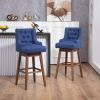 COOLMORE Bar Stools Set of 2 Counter Height Chairs with Footrest for Kitchen