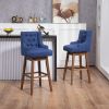 COOLMORE Bar Stools Set of 2 Counter Height Chairs with Footrest for Kitchen