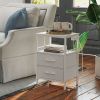 Nightstand with Charging Station, Side Table with Fabric Drawers and Open Shelf, Night Stand for Bedroom Decor