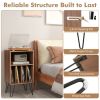 Side Tables with Storage Shelf and Charging Station