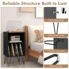 Side Tables with Storage Shelf and Charging Station