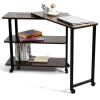 360¬∞ Free Rotating Sofa Side Table with Storage Shelves and Casters