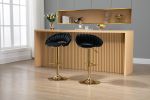 COOLMORE Swivel Bar Stools Set of 2 Adjustable Counter Height Chairs with Footrest for Kitchen, Dining Room 2PC/SET