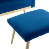 COOLMORE Velvet Accent Chair with Adjustable Armrests and Backrest, Button Tufted Lounge Chair, Single Recliner Armchair with Ottoman