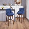 COOLMORE Bar Stools Set of 2 Counter Height Chairs with Footrest for Kitchen