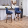 COOLMORE Bar Stools Set of 2 Counter Height Chairs with Footrest for Kitchen